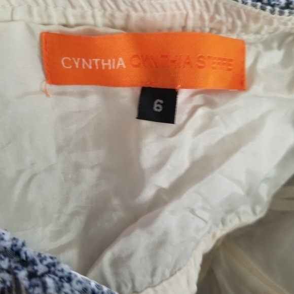 CYNTHIA Steffe Strapless Cotton Ruffled Trim Striped Dress Size 6 - Picture 7 of 9